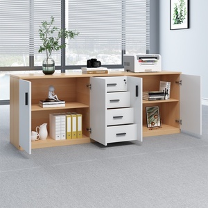 Archivador Modular de Melamina Blanco, Mueble de Almacenamiento Bajo, Aparador Comercial para Oficina, Armario Personalizado OEM ODM, Credenza para Escuela/Hospital - Product Image 3