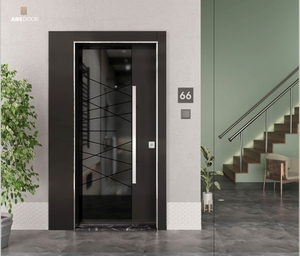 ABSDOOR MOTIF Porte intérieure manuelle antivol en acier inoxydable aspect feuille brillant Prix d'usine direct Entrée Villa Hôtel - Product Image 4