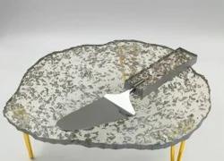 Moderno Soporte para Tartas de Resina Epoxi con Base Metálica Resistente, Exhibición Hecha a Mano para Fiestas, Entretenimiento en el Hogar y Decoración de la Sala de Estar - Product Image 6