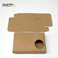 Boîte à savon en papier kraft écologique avec fenêtre circulaire, emballage recyclable pour savon artisanal, spécialités de magasins d'alimentation hors ligne