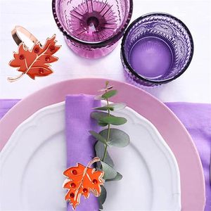 ห่วงรัดผ้าเช็ดปากโลหะรูปใบเมเปิ้ลดีไซน์ผีเสื้อทันสมัยสำหรับงานเลี้ยงและการสังสรรค์ในครอบครัวเพิ่มเสน่ห์ให้กับโต๊ะอาหารในฤดูใบไม้ผลิงานแต่งงาน - Product Image 4