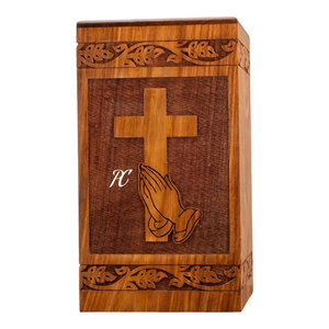 โกศไม้รูปไม้กางเขนโรสวูดส์ทำด้วยมือกล่องใส่ของตกแต่งโกศสำหรับขี้เถ้า - Product Image 1