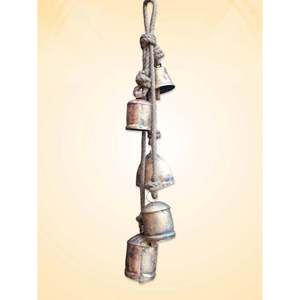 Carillons à vent rustiques en forme de clochettes de vache, décoration artistique moderne, carillons d'harmonie pour patio, jardin, extérieur, carillons à vent en métal pour la décoration de la pièce - Product Image 1