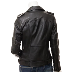 Vestes en cuir pour femmes sur mesure, nouveau design, prix de gros, veste en cuir d'agneau véritable pour femmes, veste de moto - Product Image 2