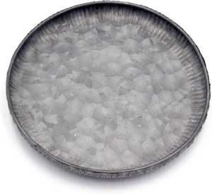 Métal galvanisé Plateau rond de 7.8 pouces Plateau décoratif Bords ondulés - Product Image 1