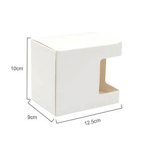 Taza de té con tapa superior e inferior cuboide negra personalizada, caja de regalo de vidrio con espuma - Product Image 2