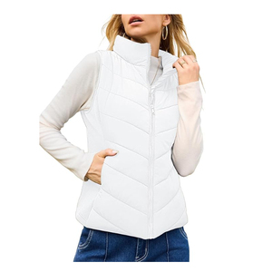 Chaleco Acolchado Personalizado de Estilo Moderno, Chaleco Corto con Cremallera para Mujer, Chaquetas Cálidas con Capucha, Sin Mangas, OEM - Product Image 2