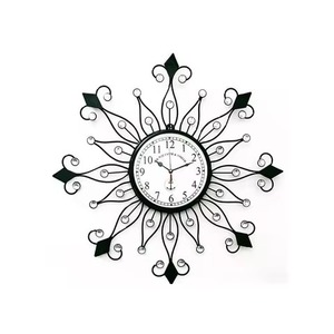 Finest Quality Customized Size Matte Black Iron Wall <b>Clock</b> Flower Design for Home Decor Living Room Use - Product Image 4
