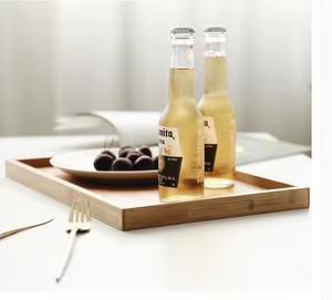 Bandeja de madera para servir personalizada de alta calidad para restaurantes de Crescent Crafts - Product Image 2