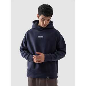 Sudadera con Capucha Azul Marino 100% Algodón, Tejido French Terry Ligero, Diseño Serigrafiado, Etiqueta Personalizada, Logotipo Bordado, Patrón Sólido - Product Image 3