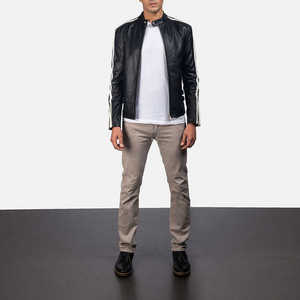 2025 nueva moda PU chaqueta de cuero Casual invierno prendas de vestir Exteriores cierre de cremallera transpirable impermeable estampado patrón hombres - Product Image 5
