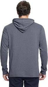 เสื้อฮู้ดลำลองสำหรับผู้ชาย, เสื้อฮู้ดลำลองผ้าฝ้าย100% สีทึบทรงพอดีตัว - Product Image 2