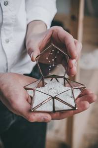 Star Shape Glass <b>Ring</b> Box Jewellery Organizer Made With Glass And Metal Antique Polish Frame For Birthday Wedding Engagement - Product Image 3