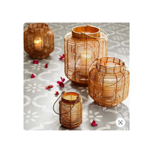 Linterna de vela de bambú hecha a mano, mango de PU, Base de MDF para decoración del hogar, tamaño de Color personalizable, entrega rápida, fabricante de Vietnam - Product Image 4