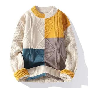 Custom Women Fashion Premium Knitted <b>Sweater</b> Round Neck Pullover Striped Knitted Warm Men's <b>Sweater</b> Men's Youth Slim Winter Wear - Product Image 6
