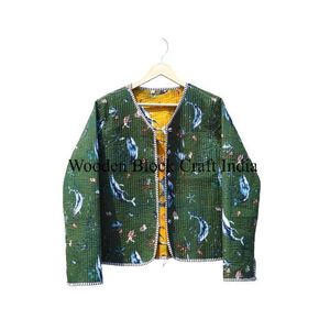 Chaqueta de Fiesta Formal de Secado Rápido, Acolchada con Estampado Floral, de Algodón Suave para Mujer, con Relleno de Algodón, Decoración de Cinturón, Cuello en V, para Toda Temporada - Product Image 1