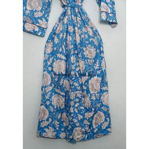 Peignoir kimono en coton imprimé à la main, style indien, pour la nuit/la plage/la maison, hiver, 100% coton - Product Image 6