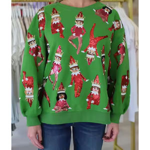 เสื้อสเวตเตอร์ถักสำหรับสตรีทแวร์ผ้าฝ้าย100% พรีเมี่ยมคอกลมแขนยาวพิมพ์โลโก้ตามสั่งสำหรับฤดูหนาว2025 - Product Image 4