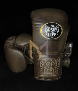 Guantes de boxeo profesionales Guantes de boxeo con cordones hechos a mano Colores personalizados No Boxing No Life Made in Pakistan - Product Image 1
