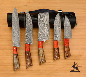 Ensemble de couteaux de chef personnalisable en acier Damas Cadeau de cuisine en gros pour Noël Pâques pour petite amie Petit ami Support OEM - Product Image 1