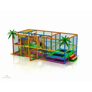 สระน้ำเป่าลมสำหรับเด็กพร้อมแทรมโพลีนและพื้นที่เล่นนุ่มนวล - Product Image 1