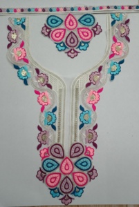 Cuello de cuello de diseñador pulido en tela de red con elegante bordado de lentejuelas para Ropa Étnica boutique trajes de sastrería - Product Image 5