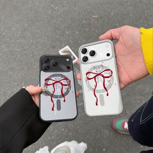 Custodia Trasparente Rossa con Anello Magnetico per iPhone 17 16 15 14 13 12 Pro Max, Cover Trasparente in PMMA - Product Image 2