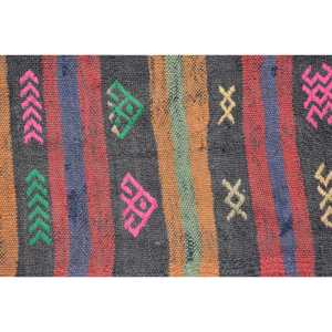 2.8x8 ft Vintage Turkish Rug, Runner Rug, Kilim <b>Brown</b> <b>Wool</b> Rug - Product Image 5