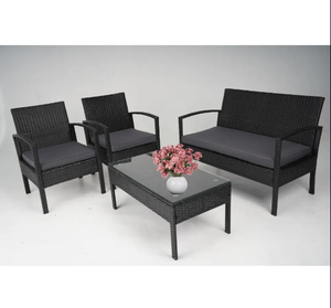 เบาะรองนั่งขนาด5ซม. สำหรับใช้กลางแจ้งโรงแรมเฟอร์นิเจอร์หวาย4-Seater หรูหราโลโก้ที่กำหนดเอง - Product Image 1