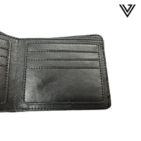 Dompet Pendek Lipat Dua Multifungsi Pria VAND VL560 Bergaya Bergaris Kulit Premium Anti-RFID Lapisan Katun Mewah Ukuran Besar