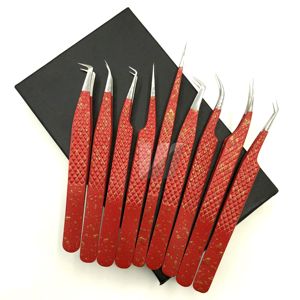 Pince à épiler d'extension de cils professionnelle en acier inoxydable japonais durable marron Volume fin pointu - Product Image 1