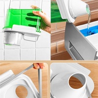 Distributeur de lessive en poudre en plastique multi-usages, récipient de stockage pour céréales alimentaires, riz, bec verseur, tasse à mesurer, boîte à détergent