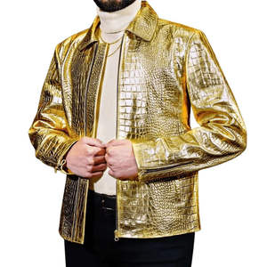 Vestes Confortables pour Hommes Veste en Cuir de Crocodile 100% Véritable Qualité Premium Hiver Toile Décontracté Luxe Personnalisé OEM - Product Image 2
