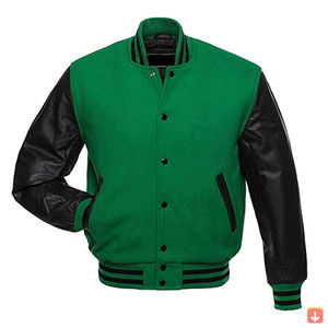 2024 New Arrival Custom Design Men's Varsity Jackets Leather Long Sleeves Plain Casual Winter Wear Baseball Jackets for Men - Product Image 1