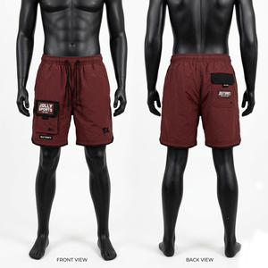 Premium 150 GSM Polyester Cotton Blend Brown Windbreaker <b>Short</b> With <b>Patch</b> Pocket Custom Logo <b>men's</b> <b>shorts</b> - Product Image 4