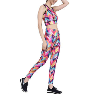 Women's 2-Piece Lightweight High Elastic Waist Seamless <b>Leggings</b> Sports Bra Stretchy Solid Fitness Yoga <b>Leggings</b> Workout Set - Product Image 2