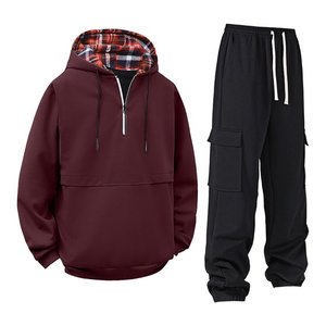 Ensembles de survêtements pour hommes 2 pièces tenues de jogging athlétiques tenues décontractées pour hommes sweats à capuche zippés et pantalons de survêtement - Product Image 1