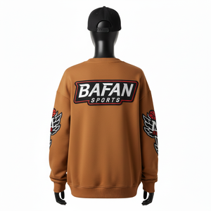 เสื้อสเวตเชิ้ตผู้หญิง ผ้าคอตตอนผสมโพลีเอสเตอร์เนื้อหนา สำหรับฤดูหนาว สีน้ำตาล ปักโลโก้ ระบายอากาศได้ดี - Product Image 2