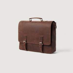 Men's Vintage Distressed Brown Leather Messenger Bag - Product Image 3