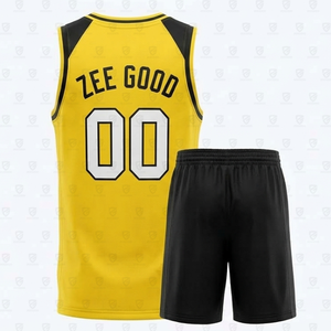 Uniforme de Baloncesto Personalizado Zee Good, Amarillo y Negro, Sin Mangas, Cuello en V, Secado Rápido, Unisex, para Adultos, Todas las Temporadas, Impresión Sublimada - Product Image 6