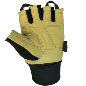 Guantes de entrenamiento de cuero transpirables de medio dedo para levantamiento de pesas, gimnasio y ciclismo, excelente agarre, absorbe la humedad - Product Image 2