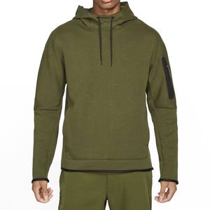 Venta al por mayor ropa de calle con capucha para hombres y mujeres Opción de logotipo personalizado 100% sudadera de lana de algodón liso verde oliva pulóver para gimnasio invierno - Product Image 1