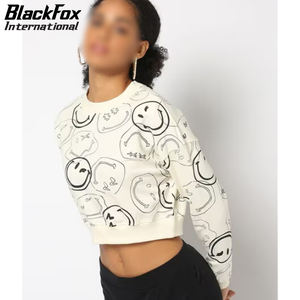 Sudaderas cortas hechas a mano con diseño gráfico impreso para mujer, calidad Highland, precio competitivo - Product Image 4