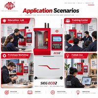 Centre d'usinage CNC 5 axes SIEG ECO2 Small, structure BC, 24000 tr/min, ATC 8 postes, pour l'éducation et l'équipement de fablab