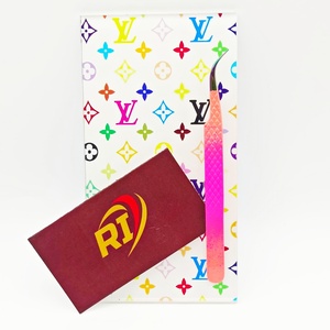 Pinces à épiler isolantes durables à pointe incurvée en acier inoxydable, anti-magnétiques, antistatiques, avec poignée confortable et précise, pour cils et extensions de cils - Product Image 6