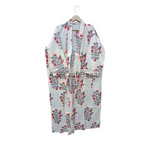 Bata de Baño Térmica de Algodón con Diseño de Aves y Flores, Talla Única, para Primavera, Verano, Otoño, Invierno, Traje de Baño y Camisón - Product Image 5