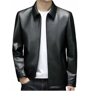 Chaqueta de Motociclista de Cuero para Hombre, Diseño con Cremallera, Impermeable, Transpirable, de Alta Calidad, Tallas Grandes, Precio Económico - Product Image 2