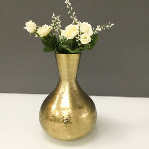Pot de fleurs en métal de style Art déco, finition plaquée or, fait main, résistant à la rouille, vases en aluminium écologiques pour table de chambre - Product Image 2
