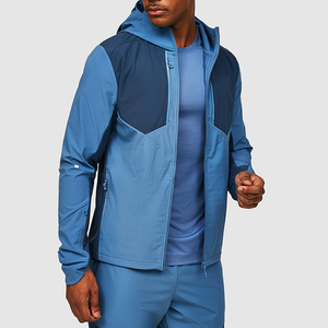 Chaqueta deportiva ligera a prueba de viento para hombre, cortavientos de bolsillo cómodo con cremallera trasera, Tops activos, proceso de impresión - Product Image 4