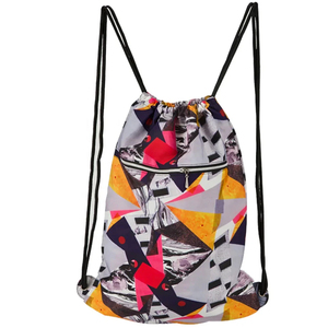 DANZY SPORTS <b>Drawstring</b> <b>Backpack</b> Tropical Print Polyester Casual Sports Bag Lightweight Softback Design Zipper Pocket <b>Backpack</b> - Product Image 3